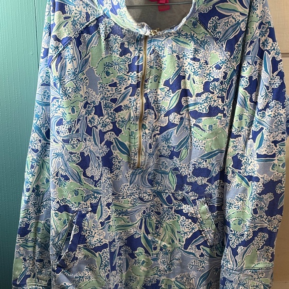 Lilly Pulitzer Tops - Lilly Pulitzer Blue and Green Floral Tunic